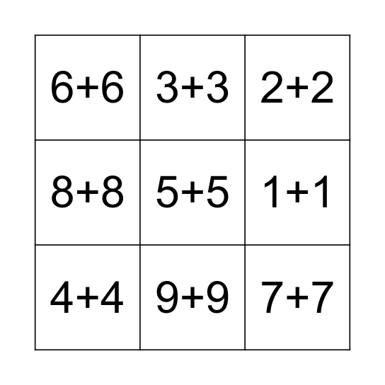 Double Facts Bingo Card