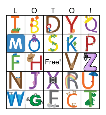 Alphabet flashcards Bingo Card