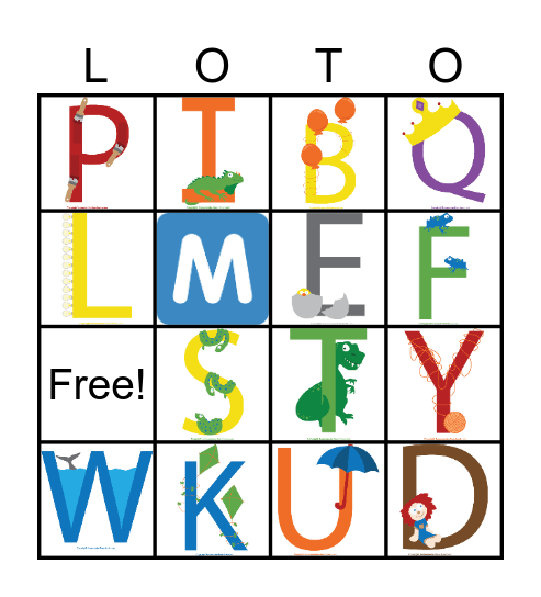 Alphabet tracing Bingo Card