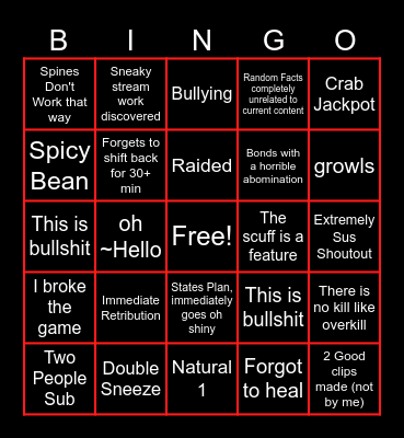 April Dae Beango Bingo Card
