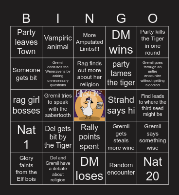 CoS S2 E14 | Cat-astrophe Bingo Card