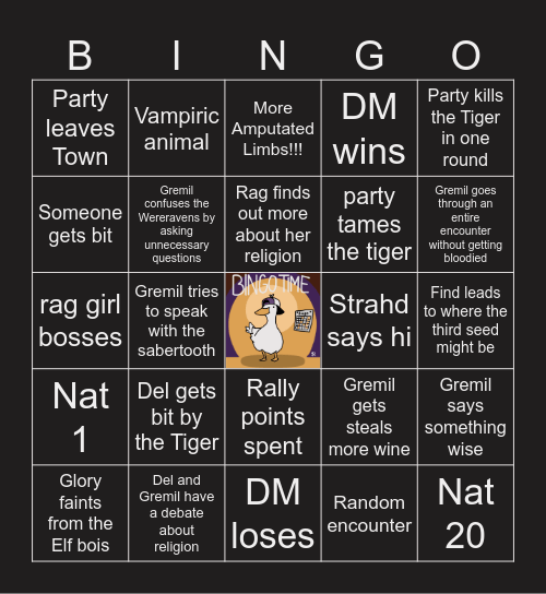 CoS S2 E14 | Cat-astrophe Bingo Card