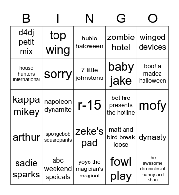 nick pagan Bingo Card