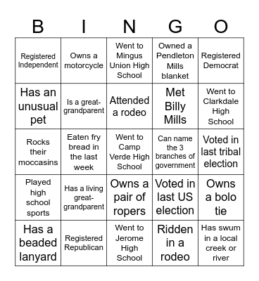 Get to Know a New Friend Bingo Card