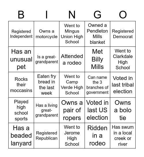 Get to Know a New Friend Bingo Card