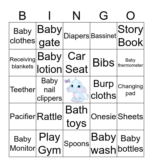 Welcome Little Peanut Bingo Card
