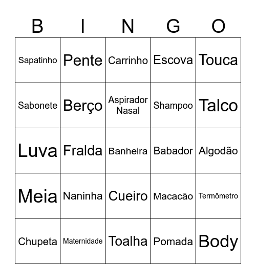CHÁ DA CLARA Bingo Card