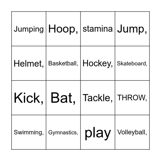 MULTI-SPORT BINGO Card