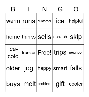 Words we Know Bingo Card