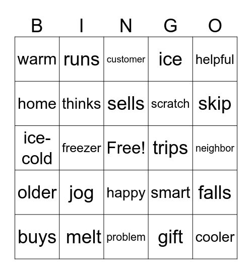 Words we Know Bingo Card