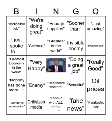 Trump Speech Bingo Card