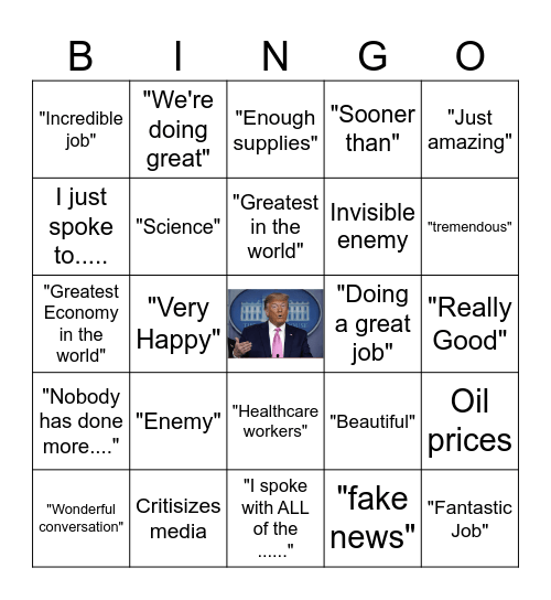 Trump Speech Bingo Card