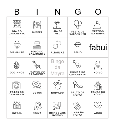 Bingo da Mayra Bingo Card