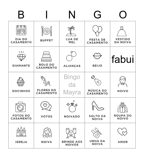 Bingo da Mayra Bingo Card