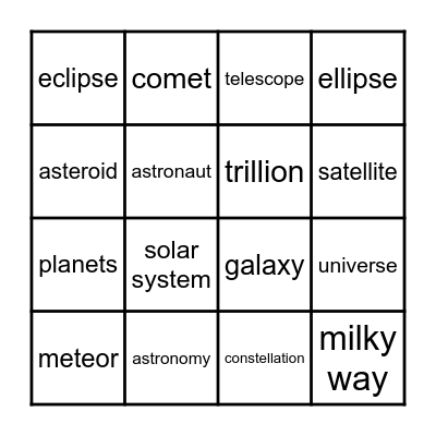 The World Beyond Us! Bingo Card