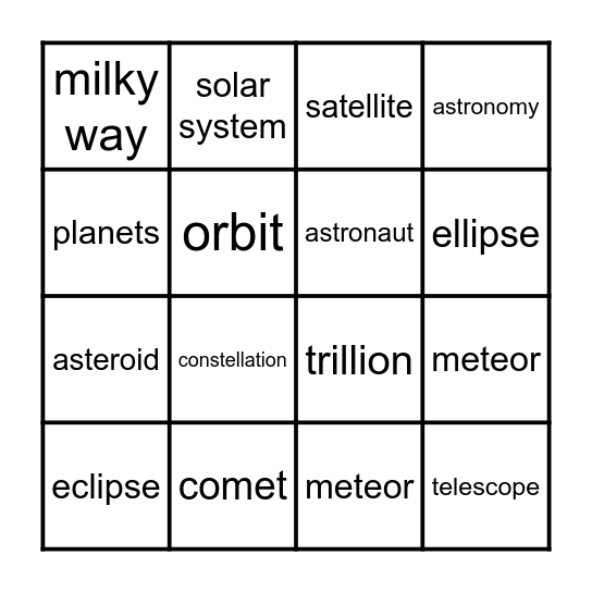 The World Beyond Us! Bingo Card