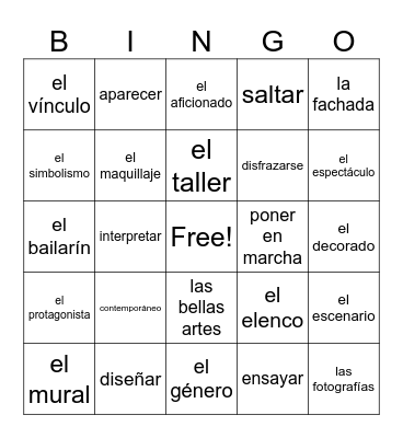lecciones 7 y 8 vocab Bingo Card