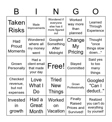 Business Owner BINGO Card