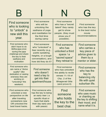 "Sacred Secrets" Icebreaker Bingo Card