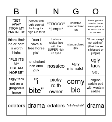 whi bingo yay Bingo Card