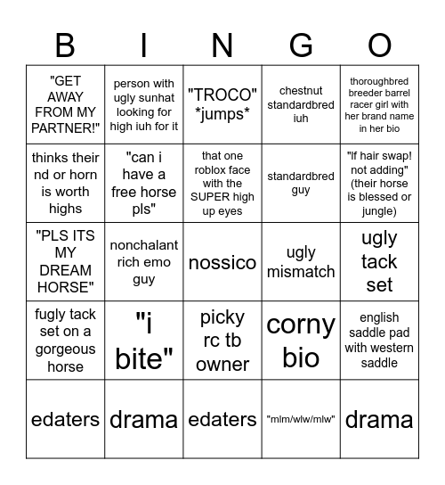 whi bingo yay Bingo Card