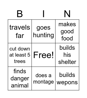 what will happen in the next cuple days of outdoor boys Bingo Card