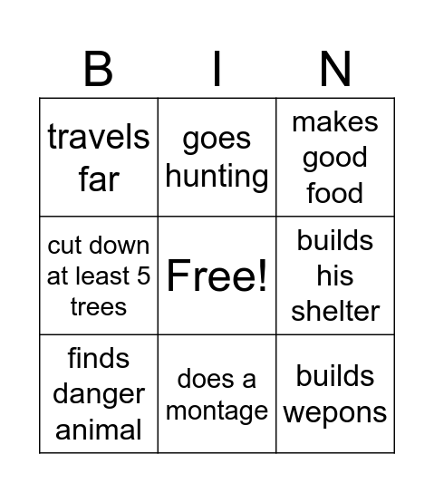 what will happen in the next cuple days of outdoor boys Bingo Card