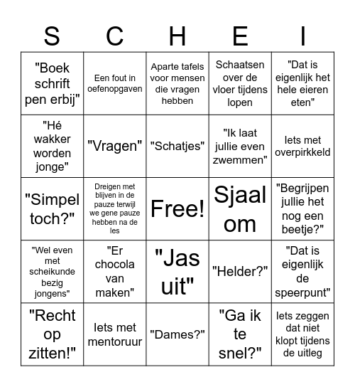 Meneer Stoltenborgh Bingo Card