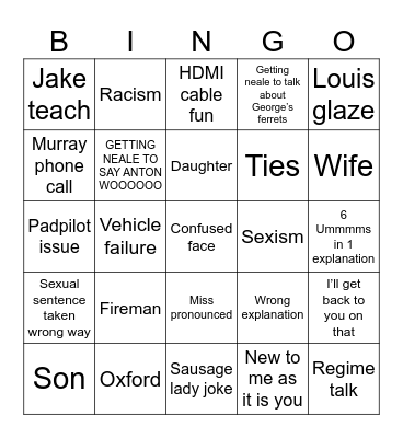 Neale Bingo v2 Bingo Card