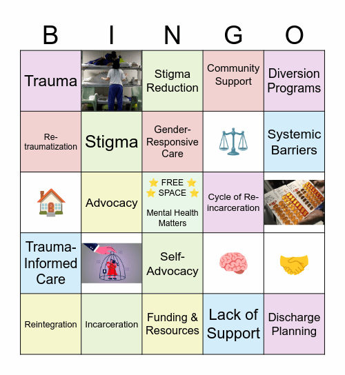Mental Health Amongst Incarcerated Women Bingo Card