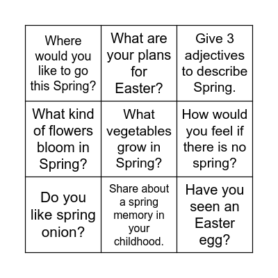 LET'S TALK ABOUT SPRING Bingo Card