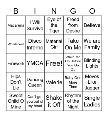 Rising Sun R&R Bingo Card