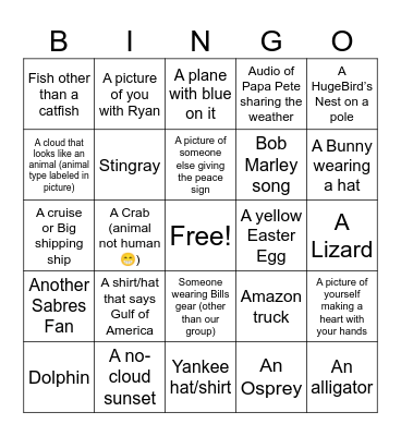 Florida Sights Bingo Card