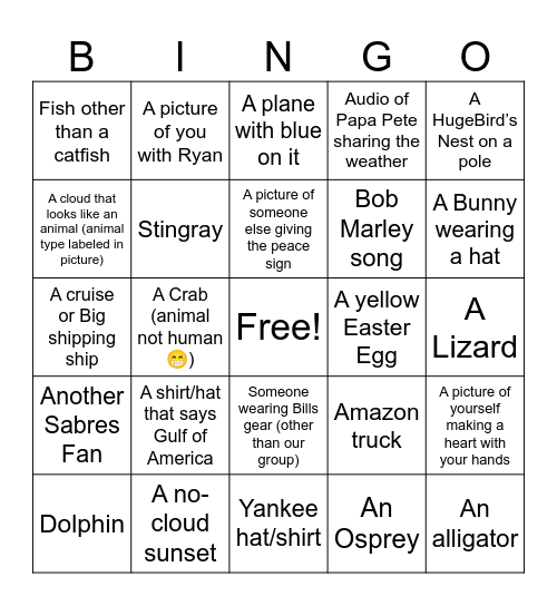 Florida Sights Bingo Card