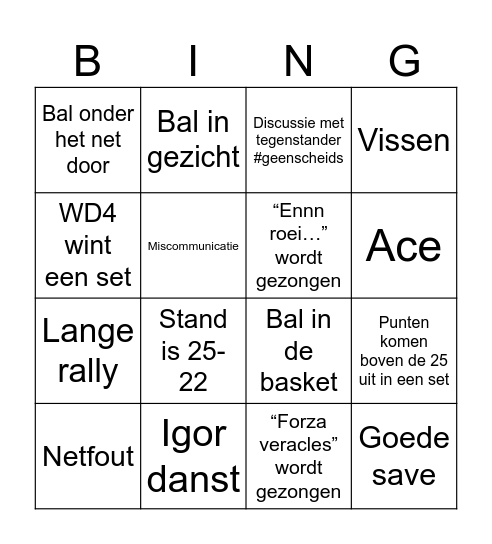 Weekdames thuisspeeldag! Bingo Card