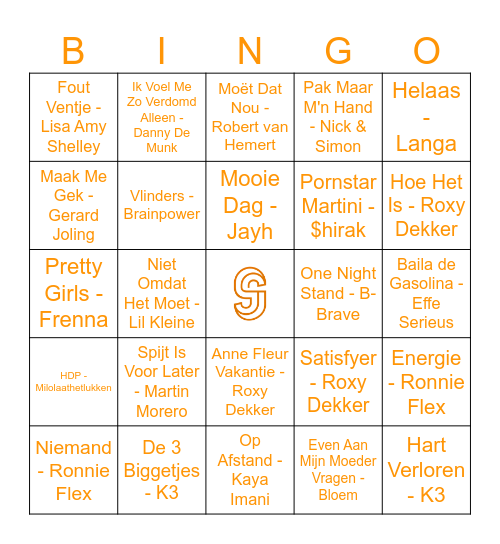 StudiJob Pre-Kingsday Disco Bingo Card