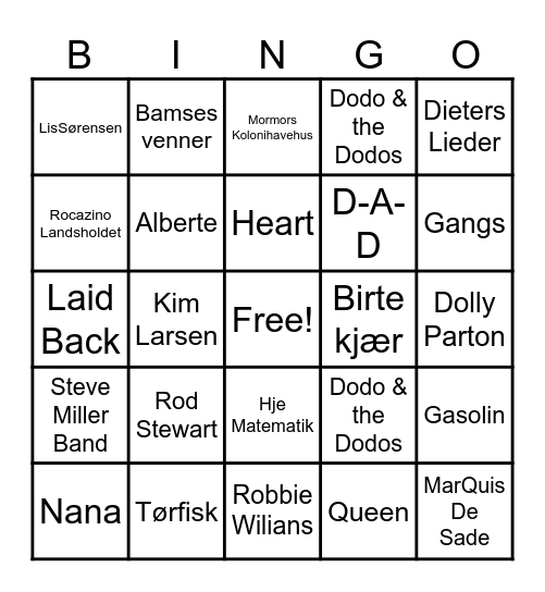 FRIER´S 50års Bodega Bingo Card