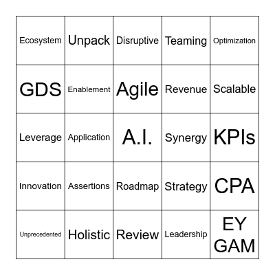 Corporate Buzzword Bingo Card