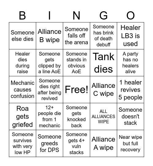 REVERIE BINGO Card