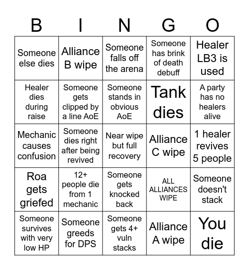 REVERIE BINGO Card