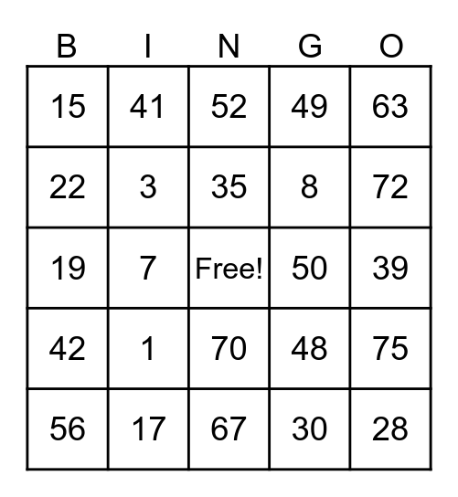 Bingo Donde Marluis Bingo Card