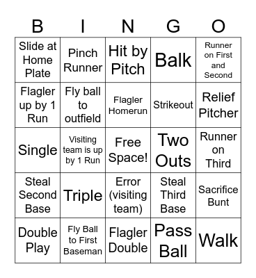 Flagler Baseball Bingo! Bingo Card