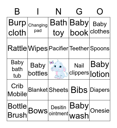 Welcome Little Peanut Bingo Card