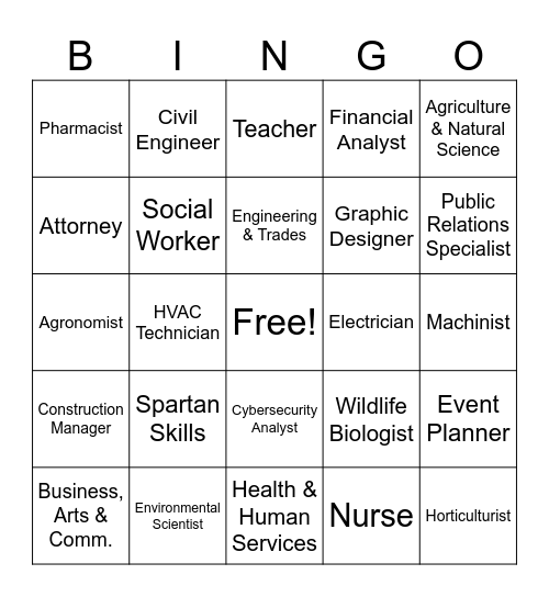 Pathways Bingo Card