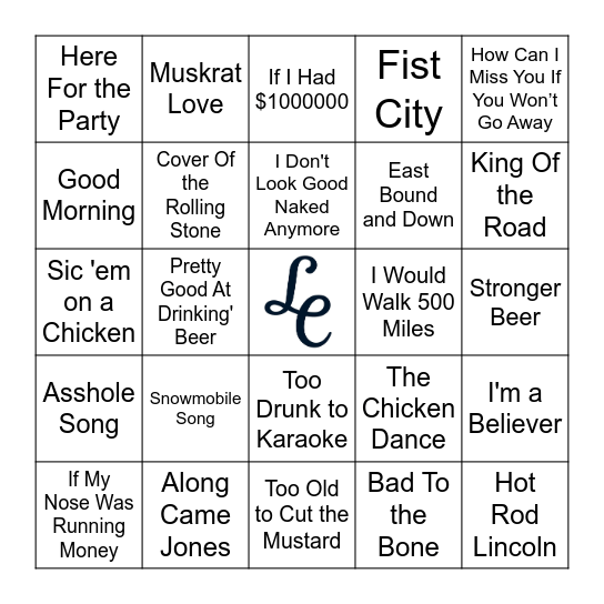 Spring Funny Songs Bingo Card