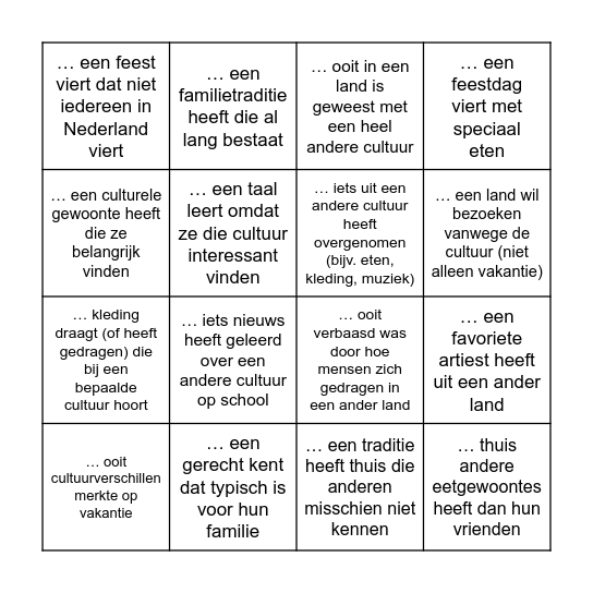 Find someone who... Bingo Card