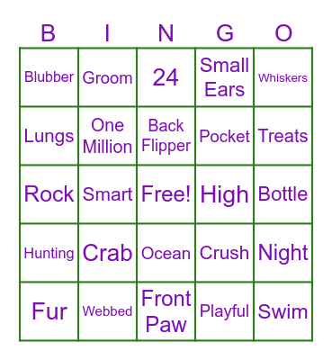 If I were an Otter Bingo Card