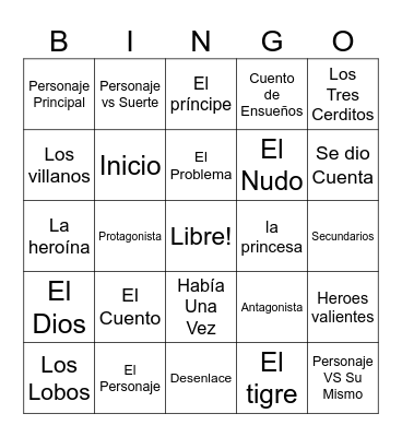 El Cuento Bingo Card