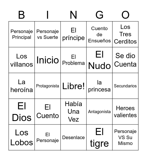 El Cuento Bingo Card