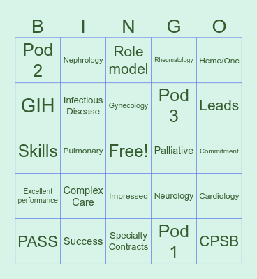 Peds Appreciation Week Bingo! Bingo Card